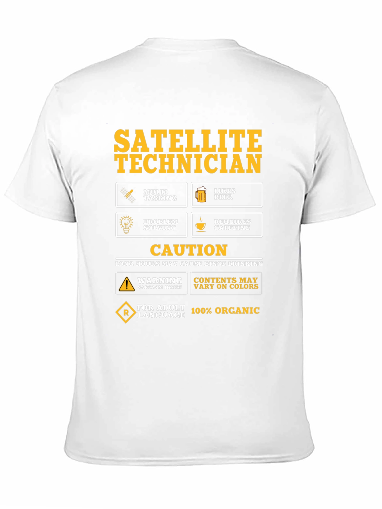 Black Satellite Technician Novelty T-Shirt view 11