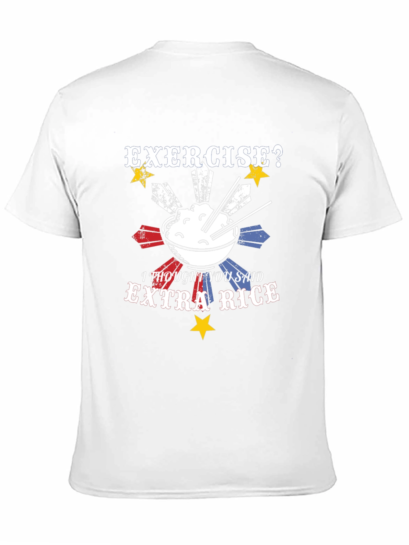 Black Exercise? Extra Rice T-Shirt - Funny Foodie Tee view 11