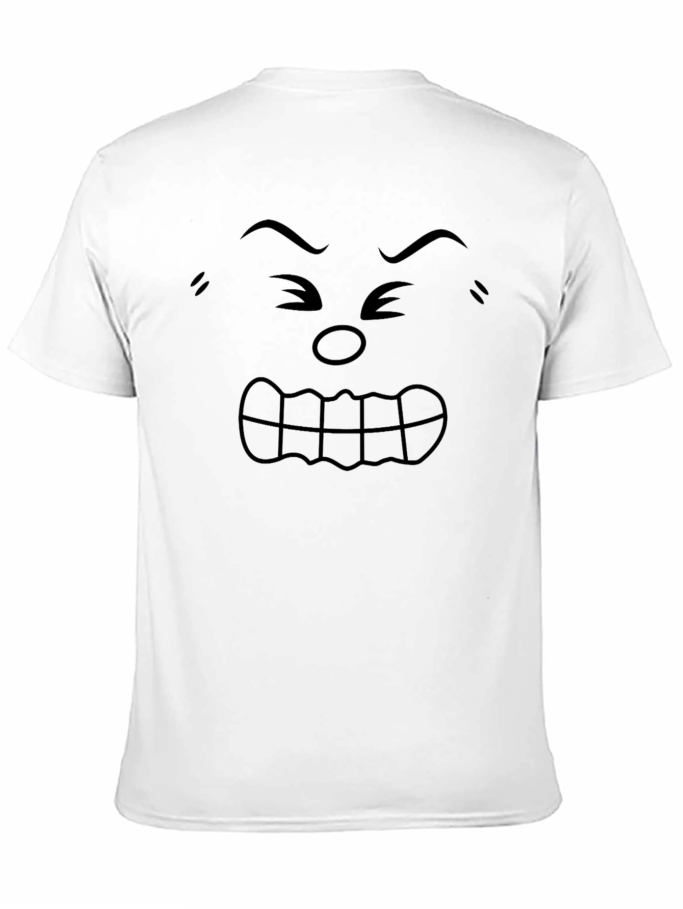 Black Angry Face Graphic Tee - Black Cotton T-Shirt view 11