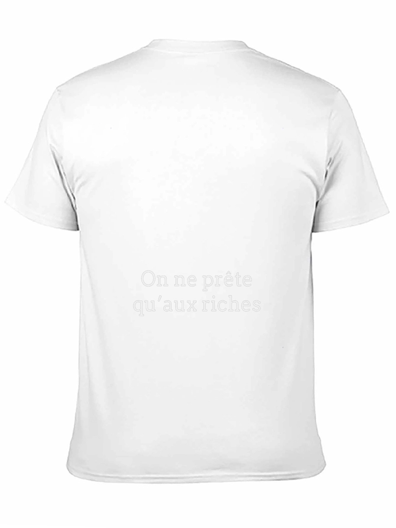 Black "On ne prête qu'aux riches" Black T-Shirt view 11