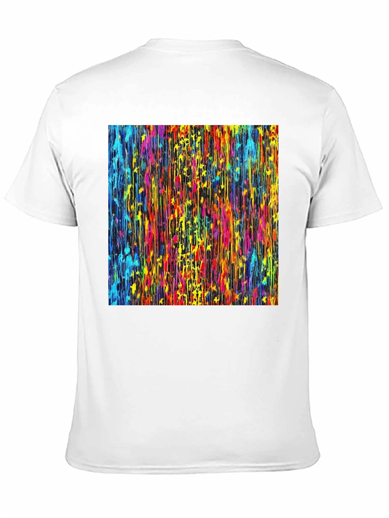 Black Vibrant Dripping Paint Graphic Tee - Artsy Black T-Shirt view 11