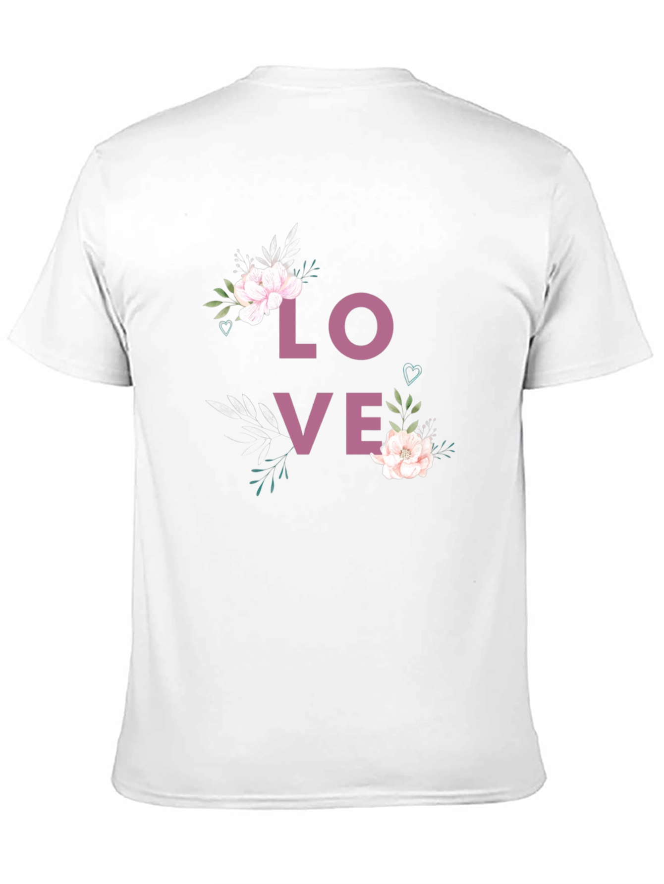 Black Floral LOVE Graphic Print Crew Neck T-Shirt view 11
