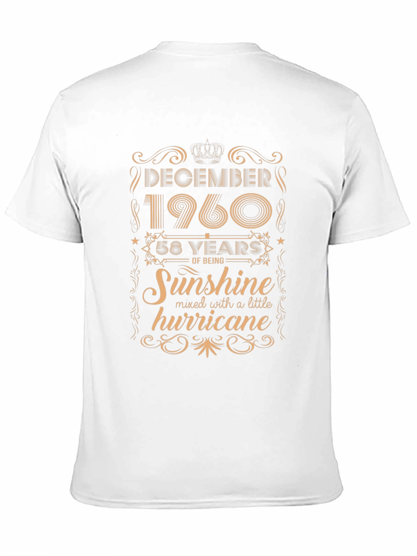 Black December 1960 Birthday T-Shirt - 58 Years of Sunshine & Hurricane view 11