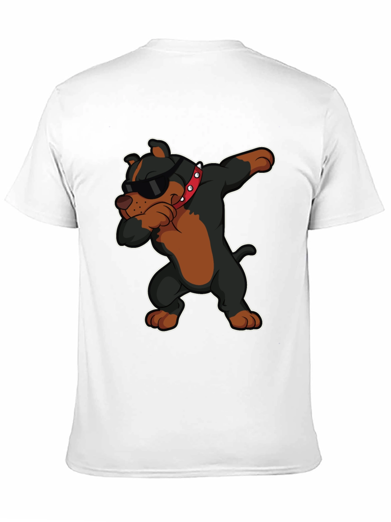 Black Dabbing Dog Graphic Tee - Cool Pup Design T-Shirt view 11