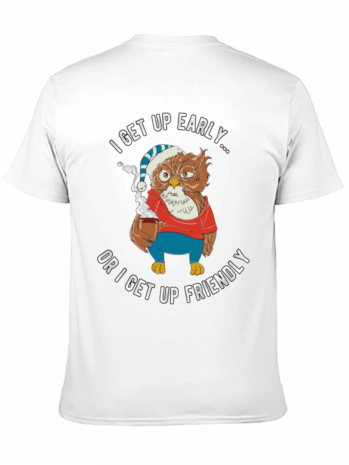 Black Funny Early Bird Owl T-Shirt view 11