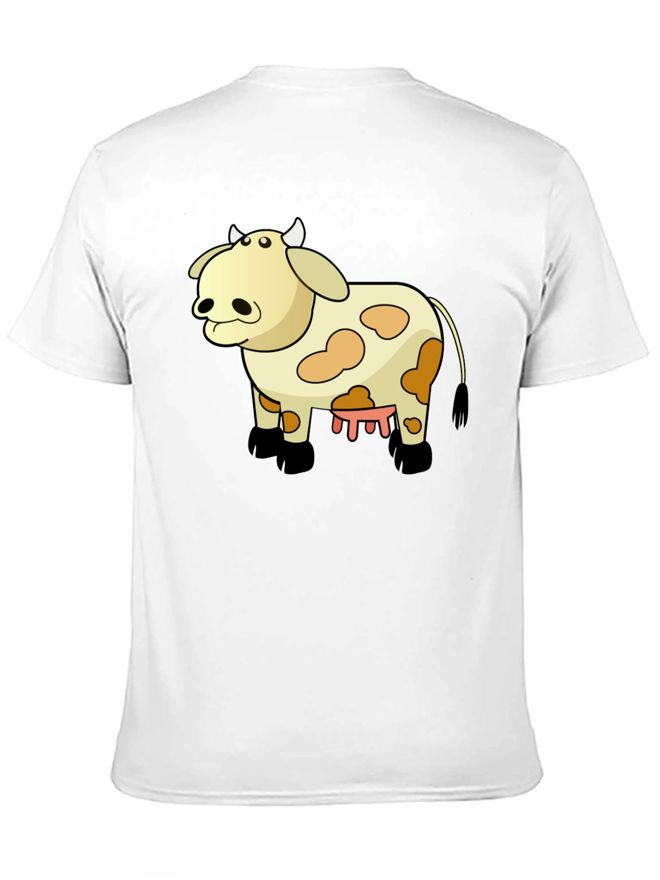 Black Cartoon Cow T-Shirt - Black Cotton Tee view 11