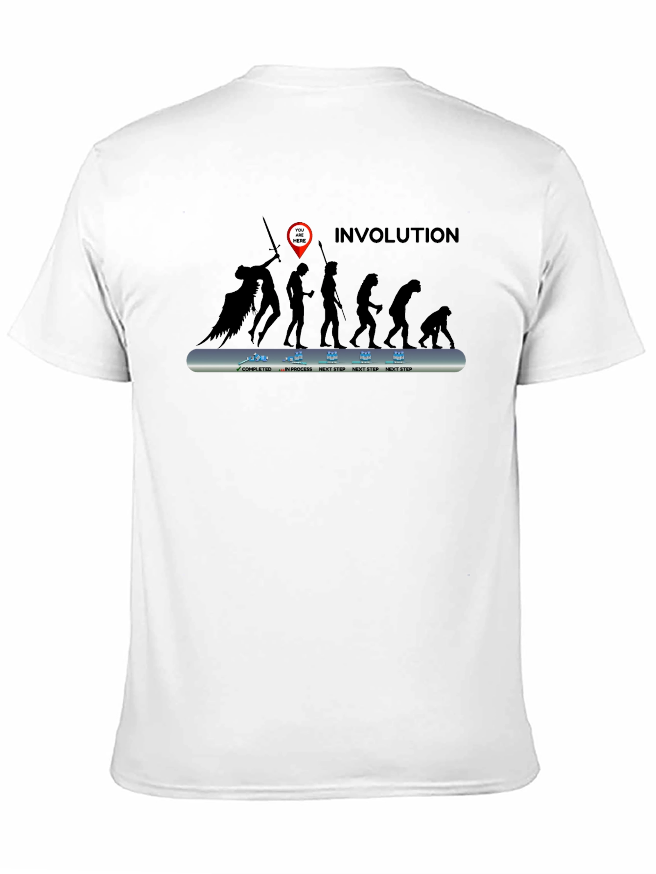 Black Involuted Evolution Men's Black T-Shirt view 11