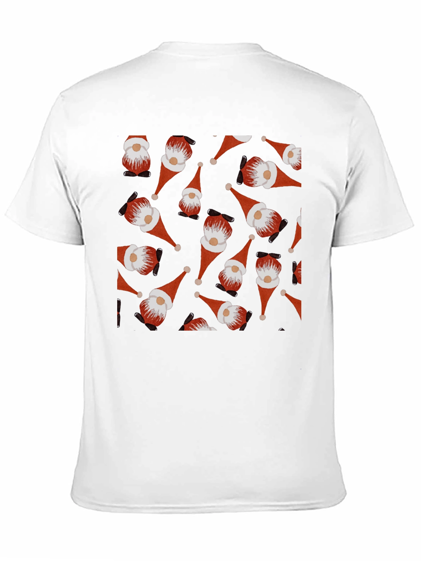 Black Festive Gnome Pattern T-Shirt view 11