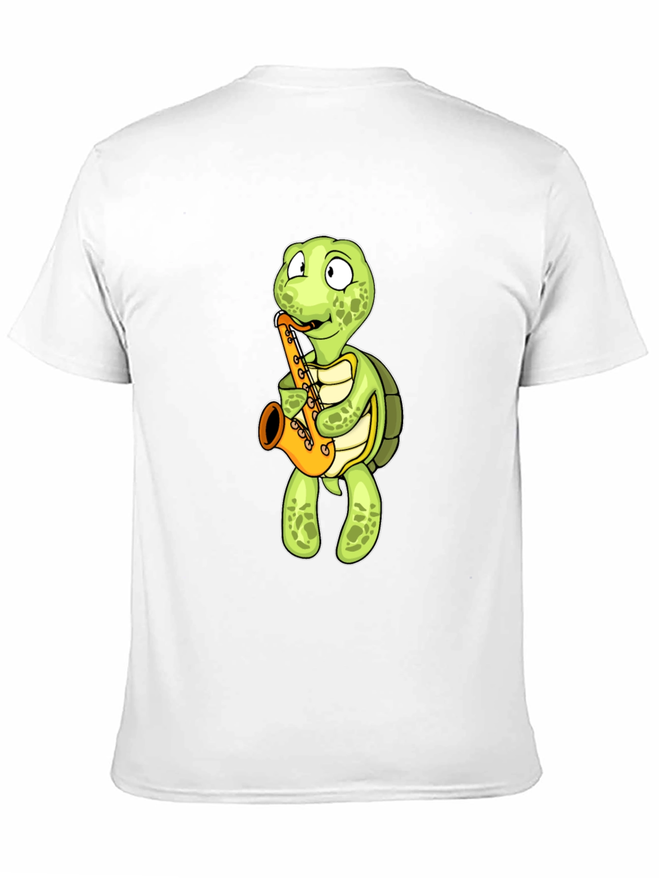 Black Turtle Saxophone T-Shirt - Black Cotton Tee view 11