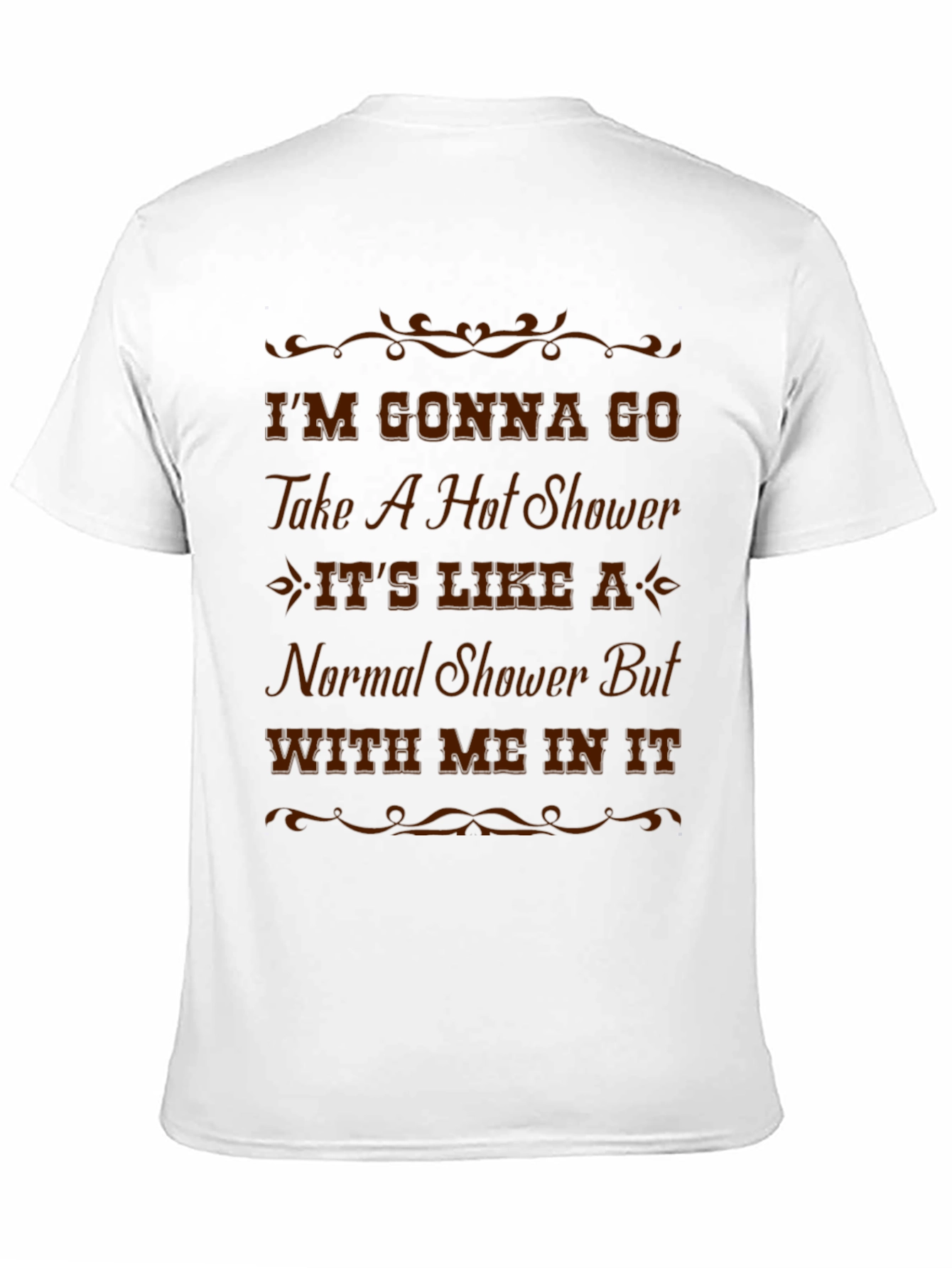 Black Humorous Hot Shower T-Shirt - Novelty Graphic Tee view 11