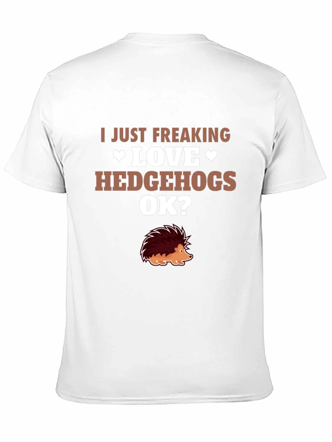 Black I Love Hedgehogs Graphic Tee - Novelty T-Shirt view 11