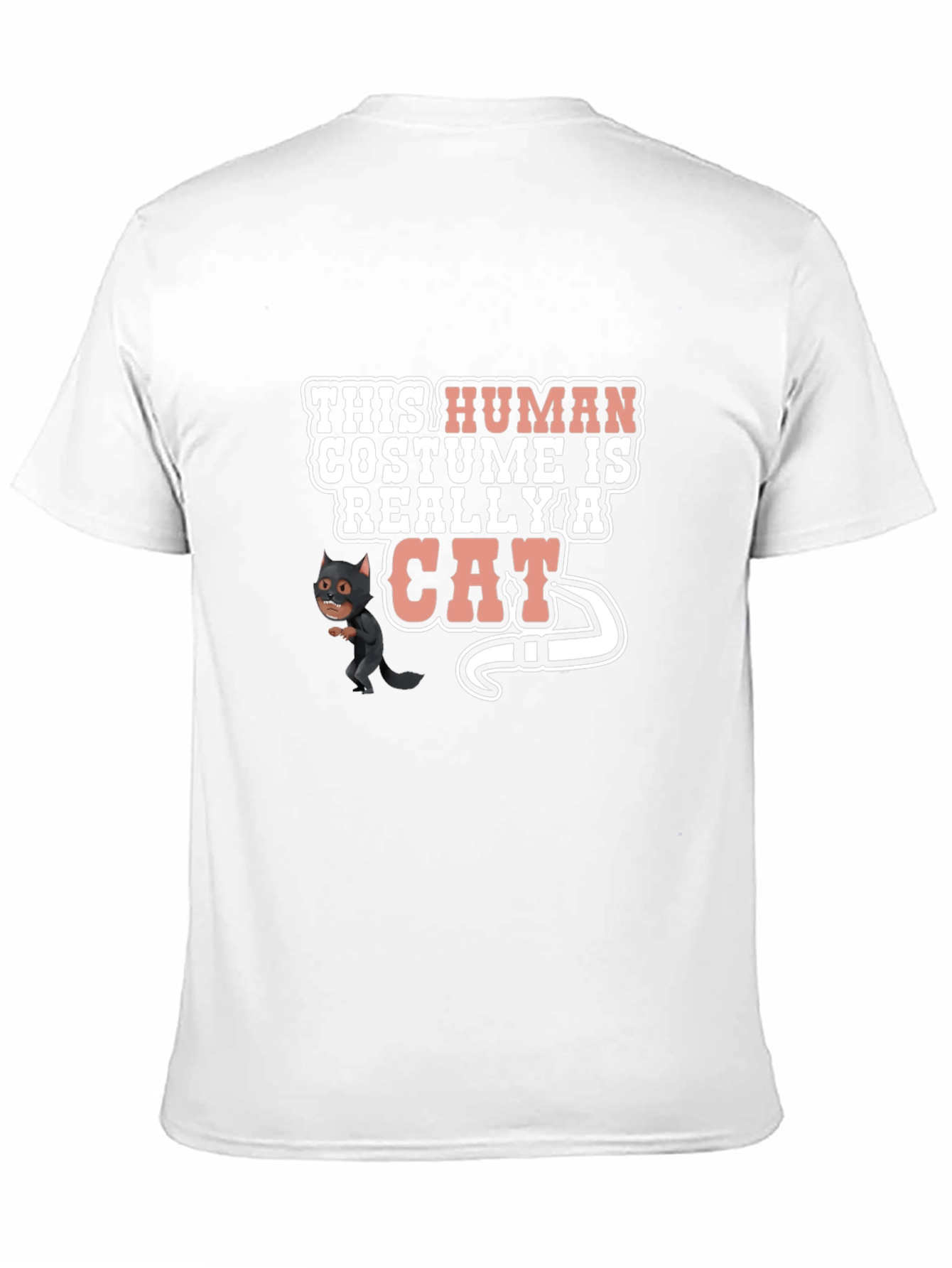 Black Human Costume Really Cat Funny Black T-Shirt view 11