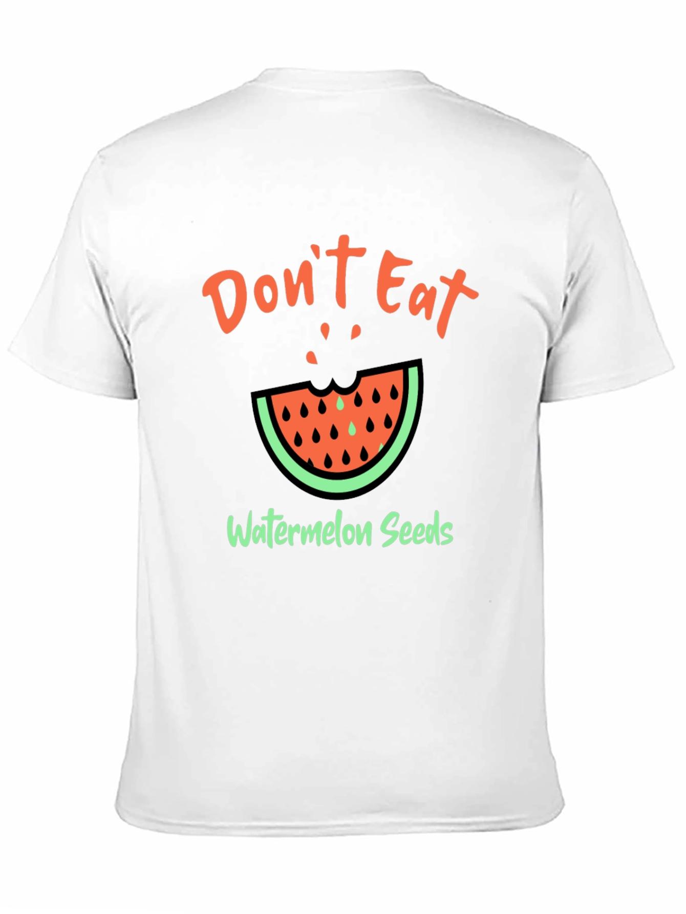 Black Funny Watermelon Seeds Graphic T-Shirt view 11