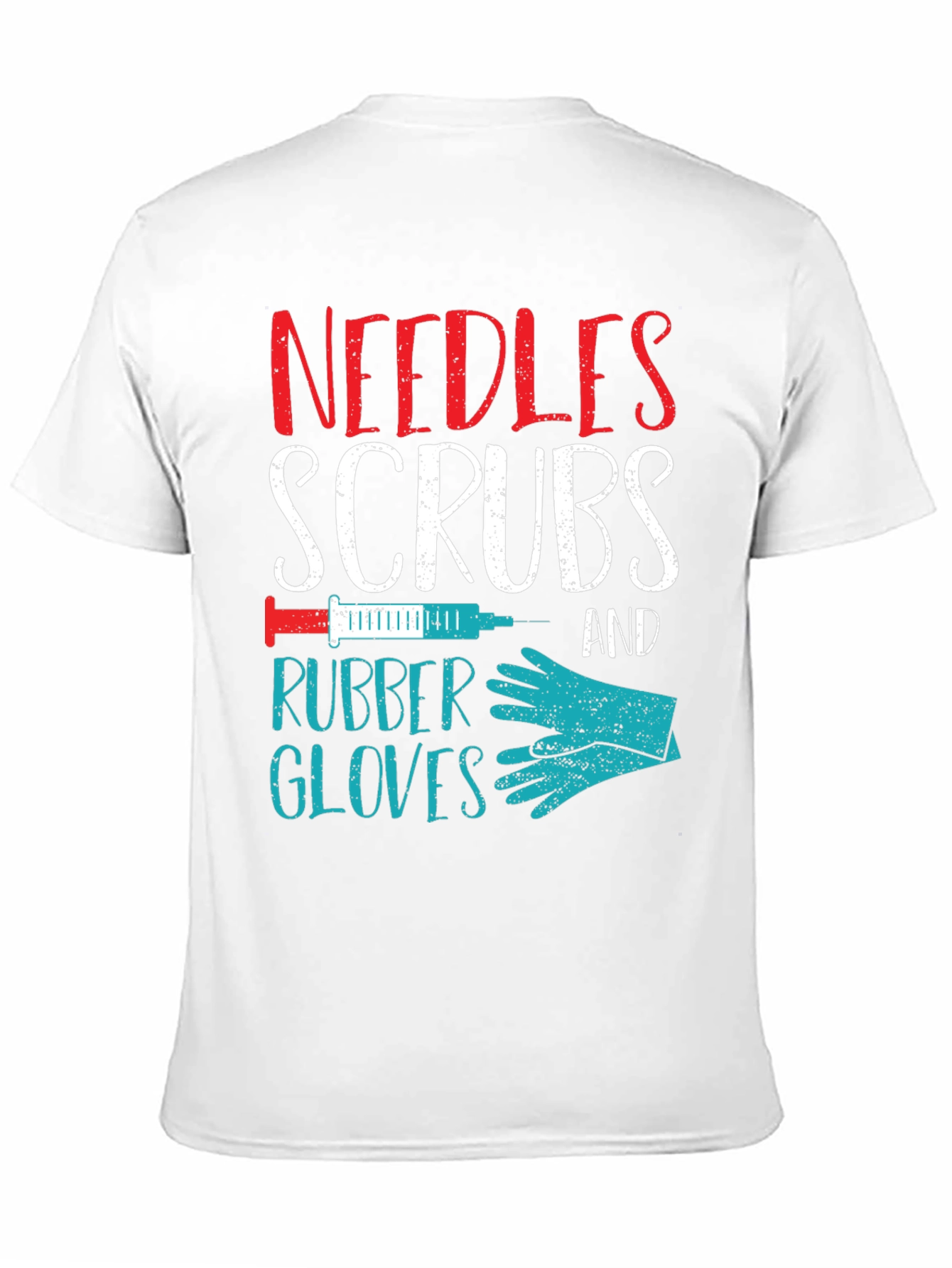 Black Needles Scrubs & Rubber Gloves Nurse T-Shirt view 11