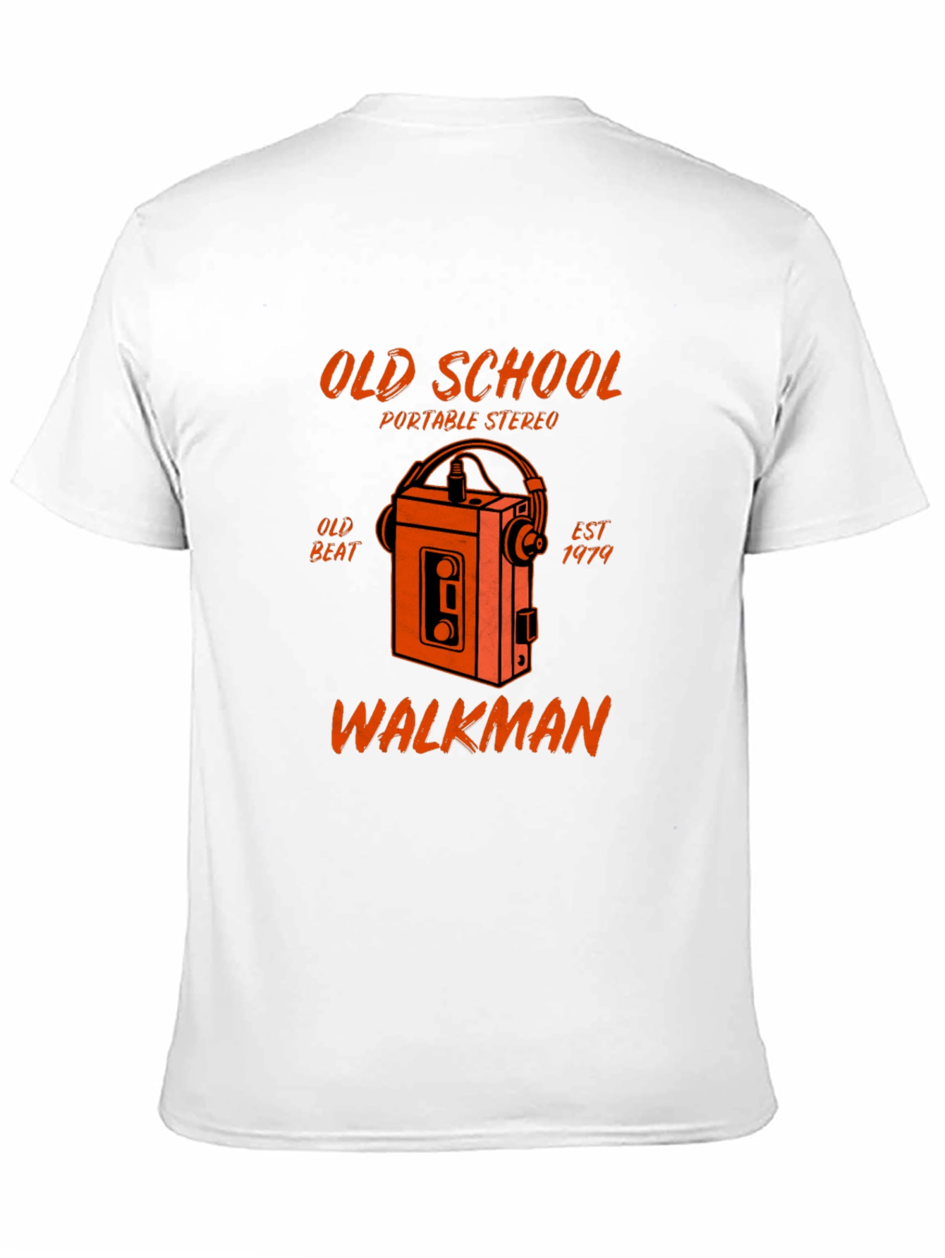 Black Old School Walkman T-Shirt - Retro Portable Stereo view 11
