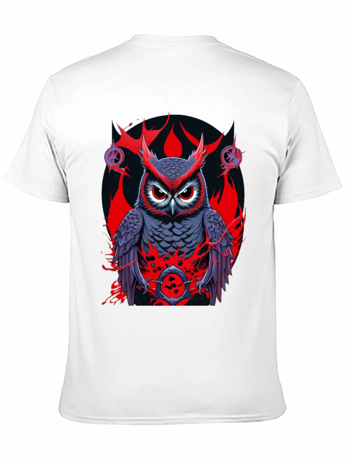 Black Owl Graphic Print Tee - Men's Black T-Shirt view 11