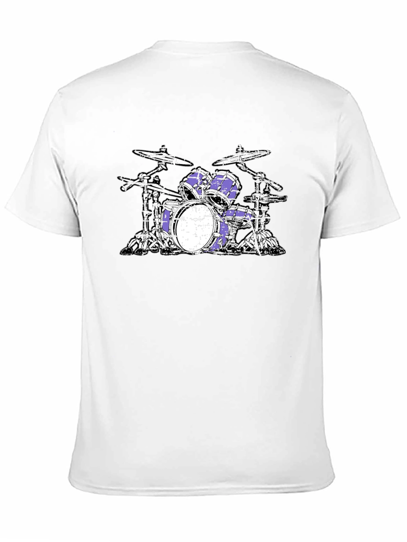 Black Drum Kit T-Shirt - Black Cotton Graphic Tee view 11