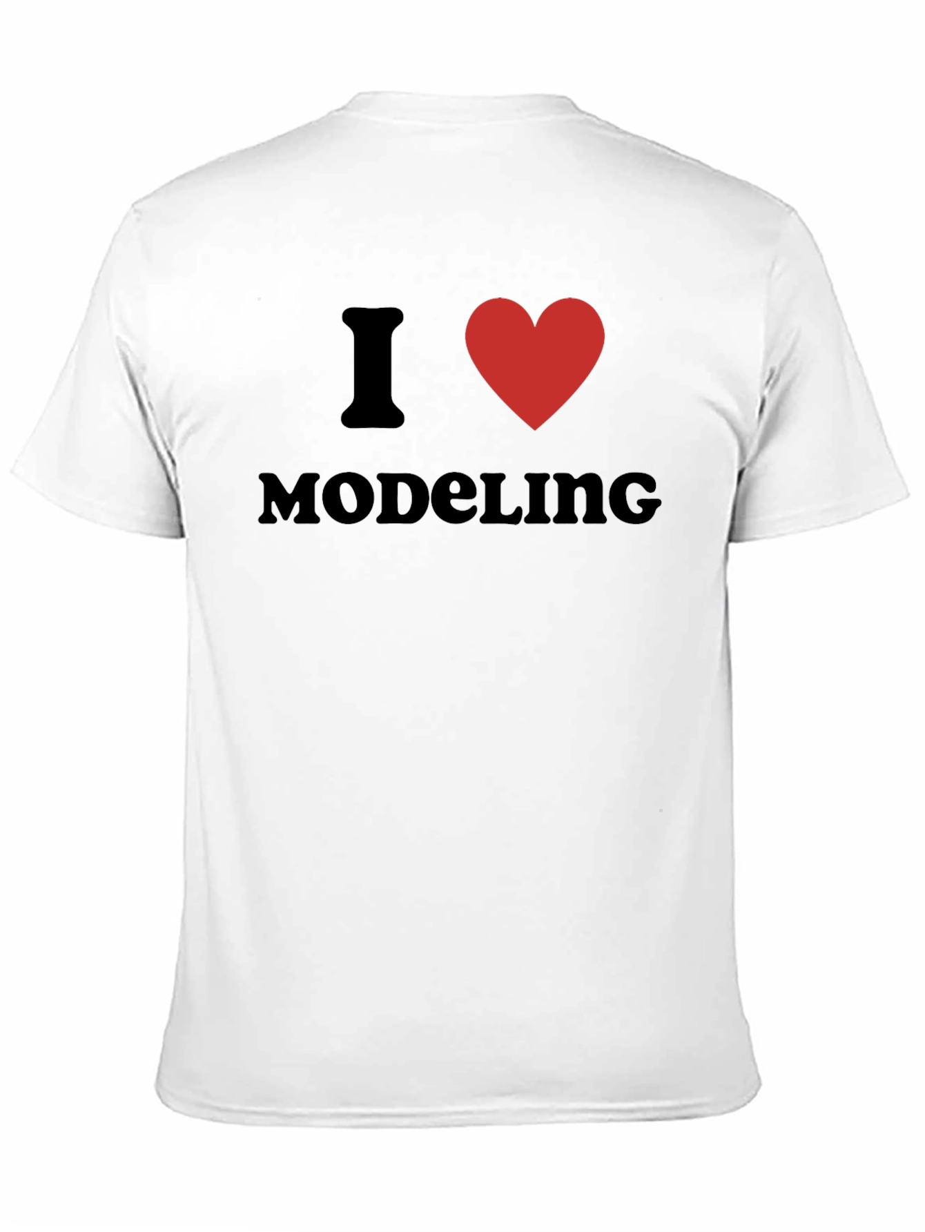 Black I Love Modeling T-Shirt - Black Cotton Crew Neck view 11
