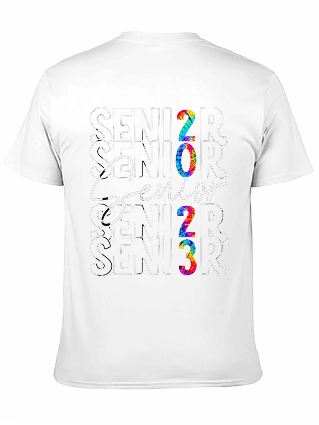 Black Senior 2023 Tie-Dye Graphic T-Shirt view 11