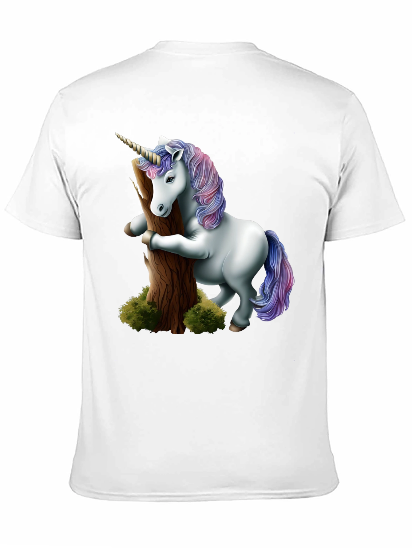 Unicorn Hugging Tree Black T-Shirt - 11
