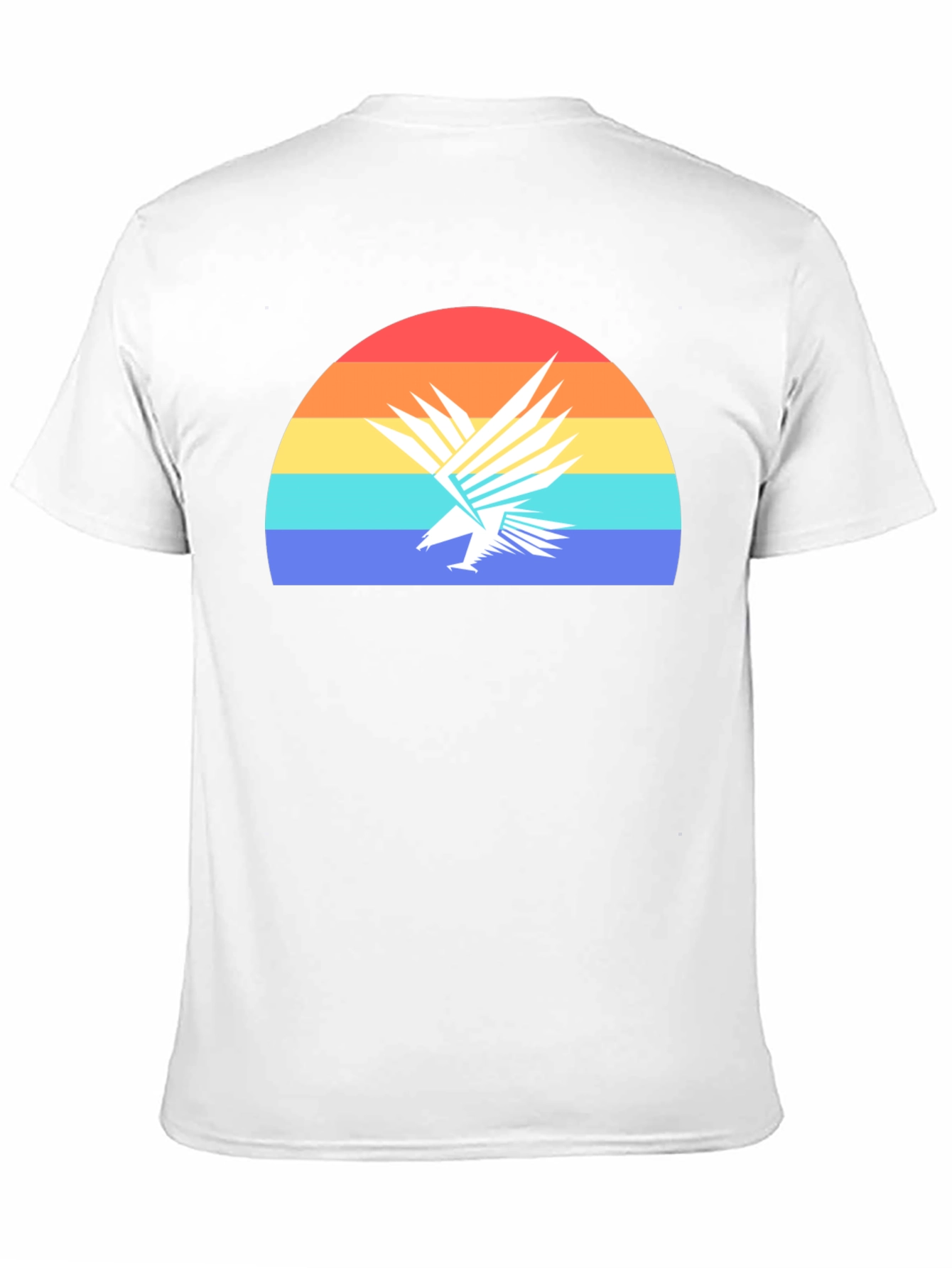 Black Retro Eagle Sunset Graphic Tee - Black Cotton T-Shirt view 11