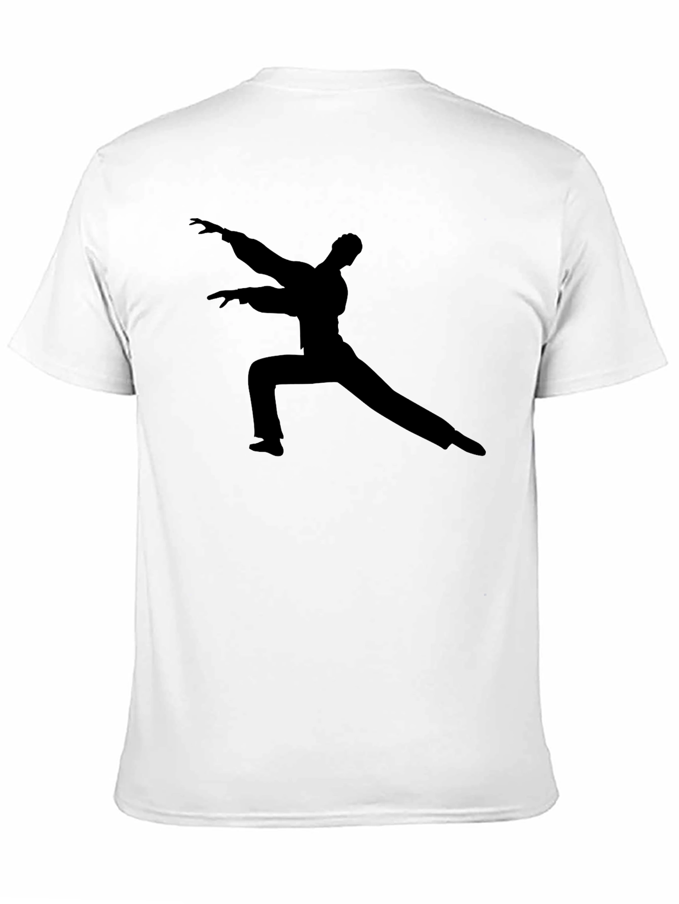 Black Black T-Shirt with Martial Arts Silhouette view 11