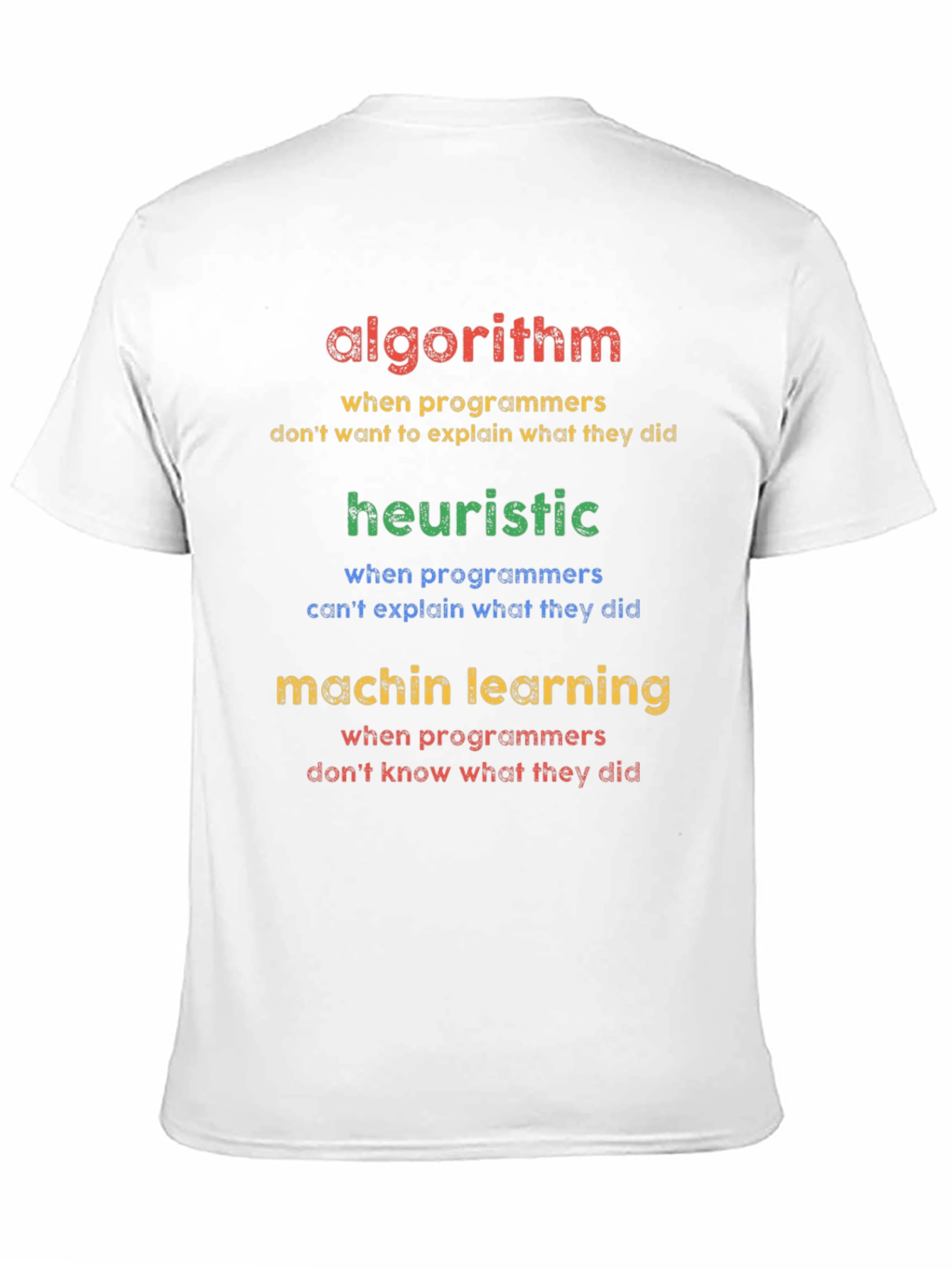 Black Algorithm Heuristic Machine Learning Programmer T-Shirt view 11