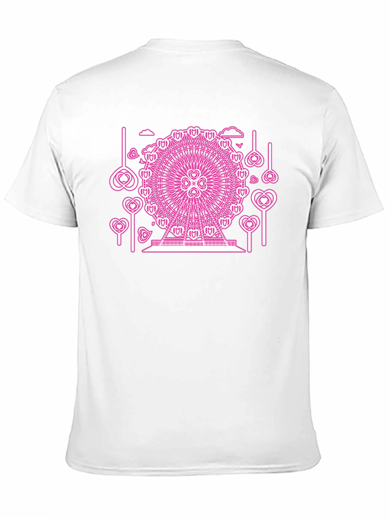 Black Pink Neon Ferris Wheel Graphic Tee view 11