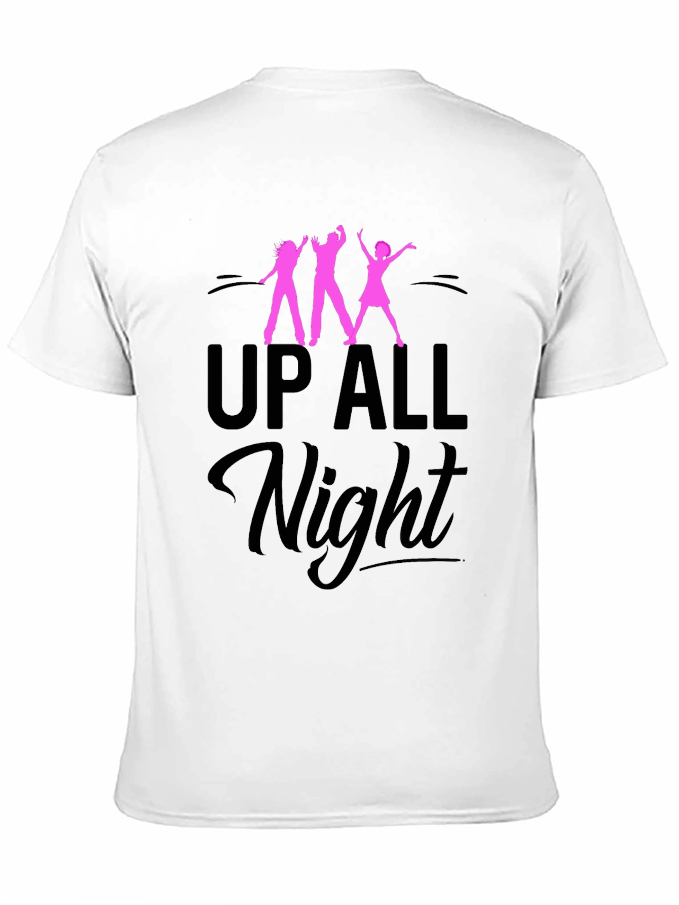 Black Up All Night Graphic Tee - Black Unisex T-Shirt view 11