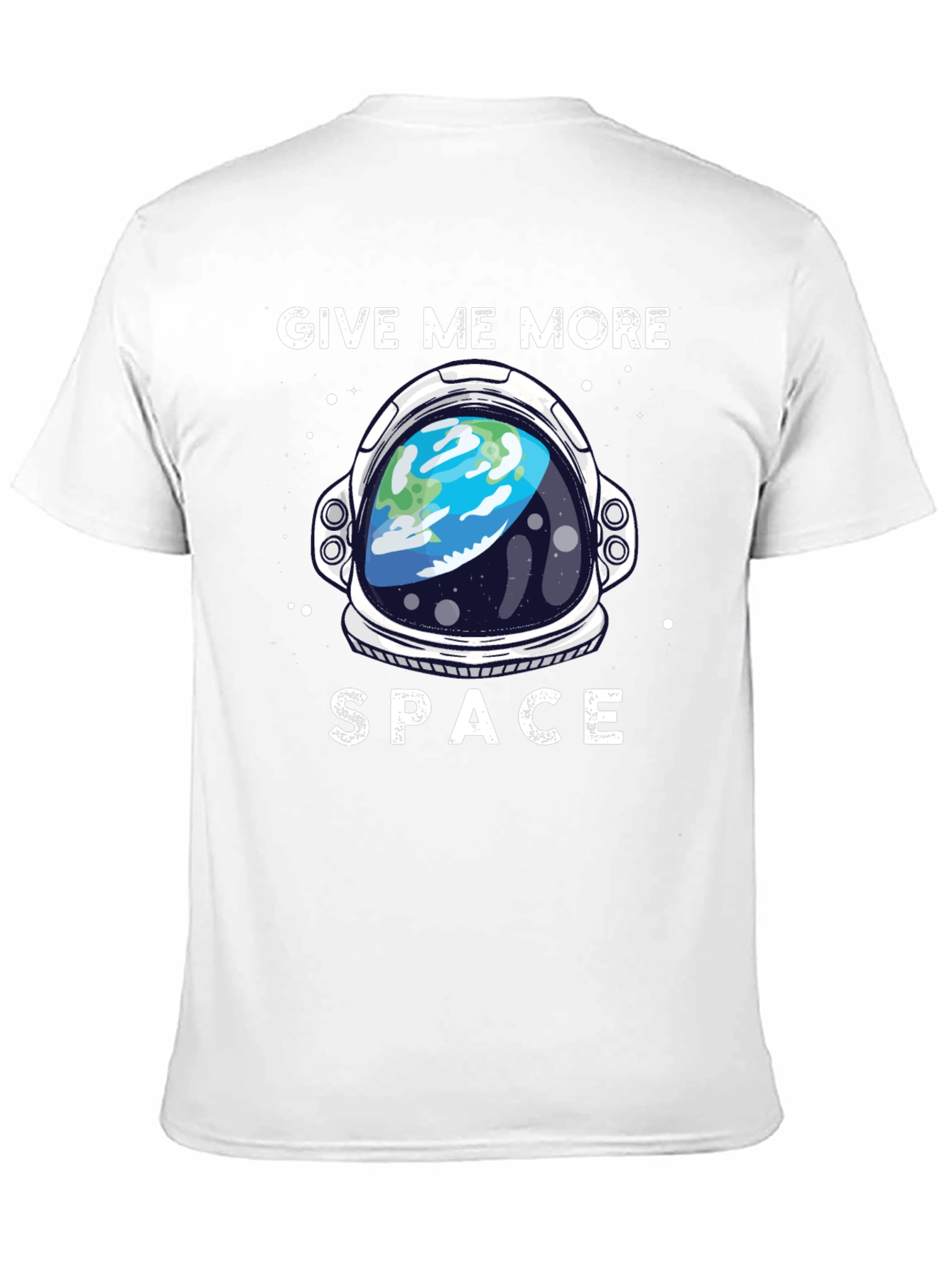 Black Give Me More Space T-Shirt - Astronaut Helmet Earth Design view 11