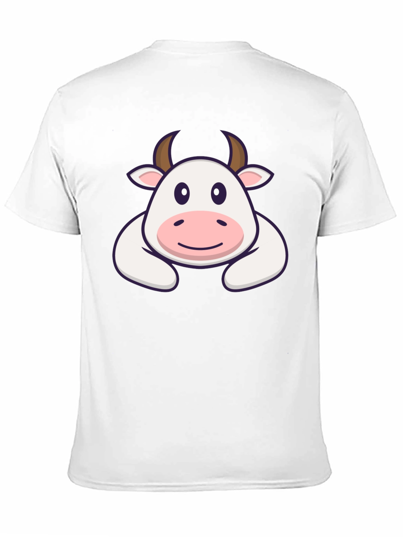 Black Cute Cartoon Cow Graphic T-Shirt - Black view 11