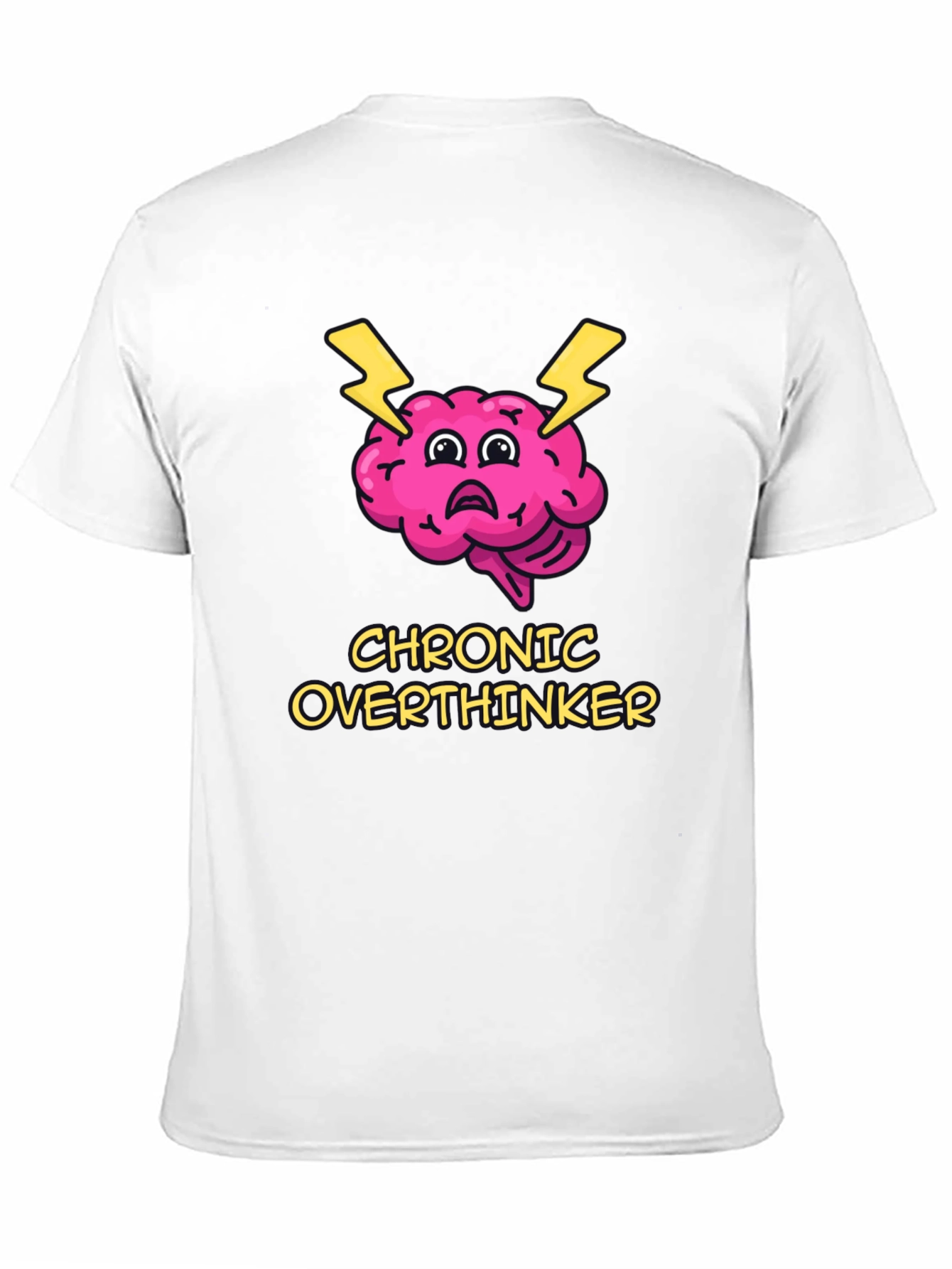 Black Chronic Overthinker Brain T-Shirt - Quirky Graphic Tee view 11