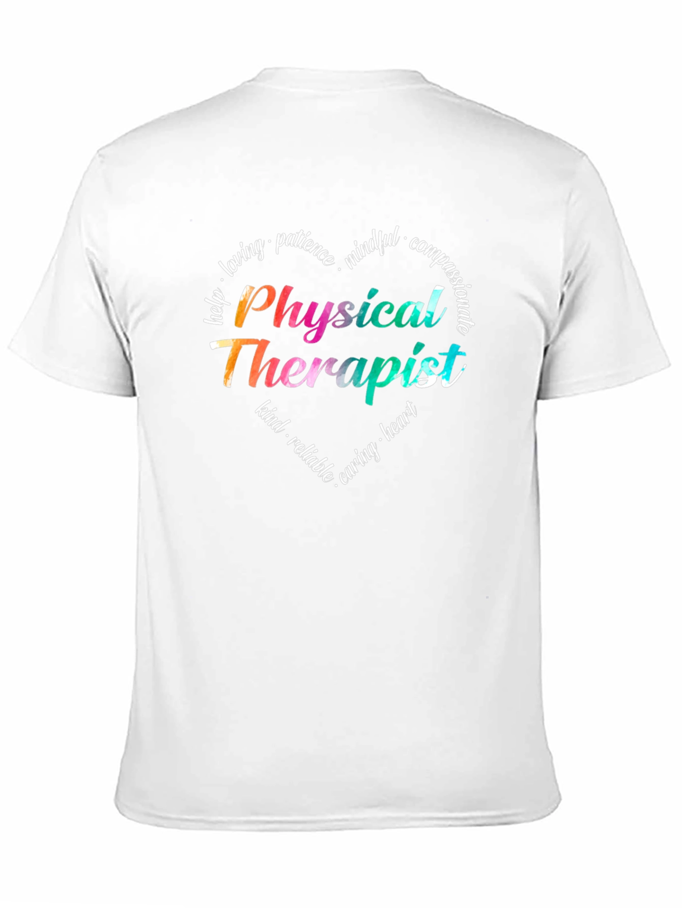 Black Physical Therapist Heart Graphic T-Shirt view 11