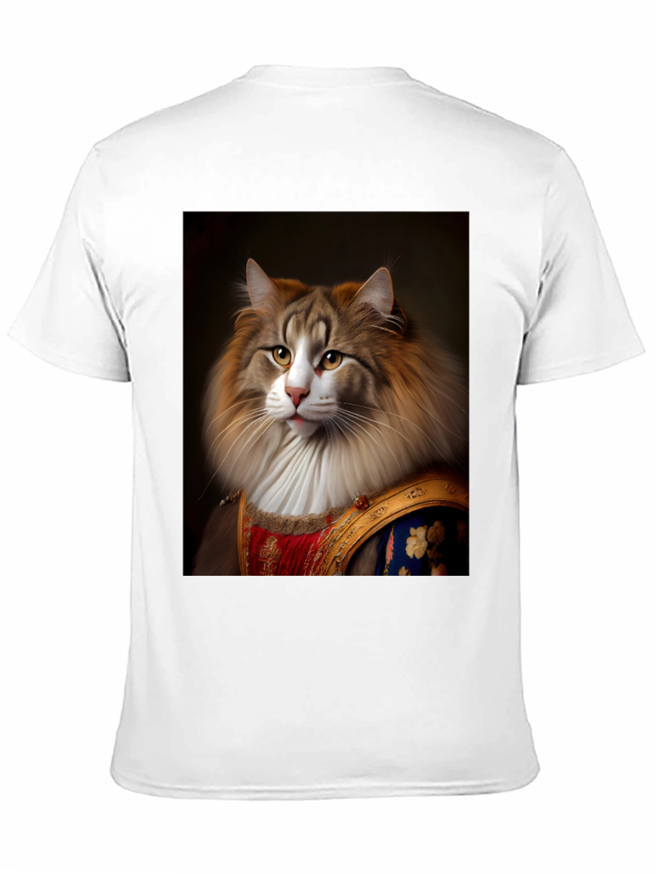 Black Regal Cat Portrait T-Shirt - Unique Design view 11