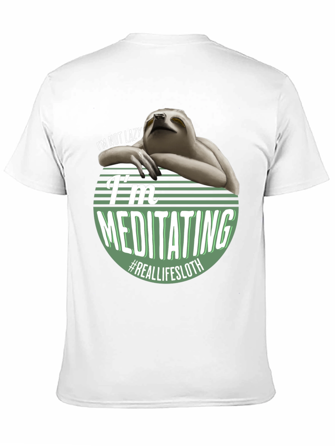 Black Funny Sloth Meditating T-Shirt - Real Life Sloth view 11