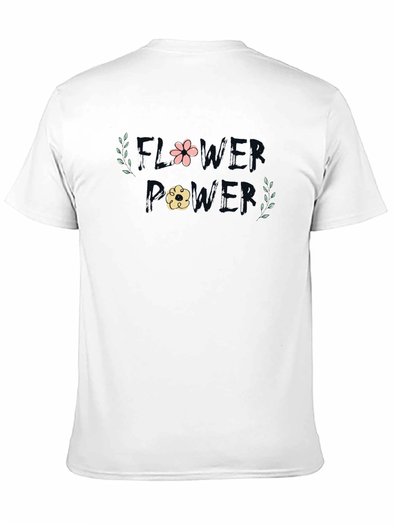 Black Flower Power Graphic Tee - Soft Cotton Blend view 11