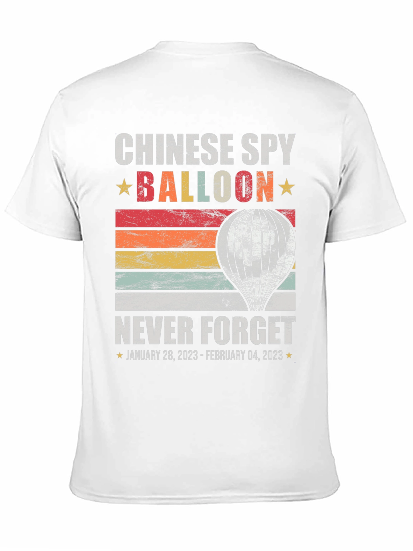 Black Chinese Spy Balloon Never Forget T-Shirt view 11