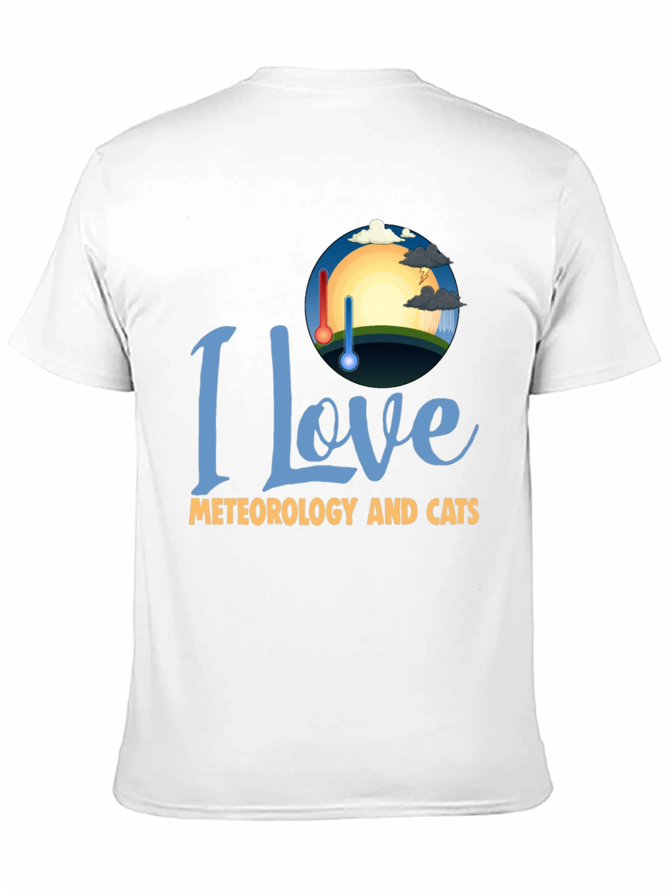 Black I Love Meteorology and Cats T-Shirt view 11