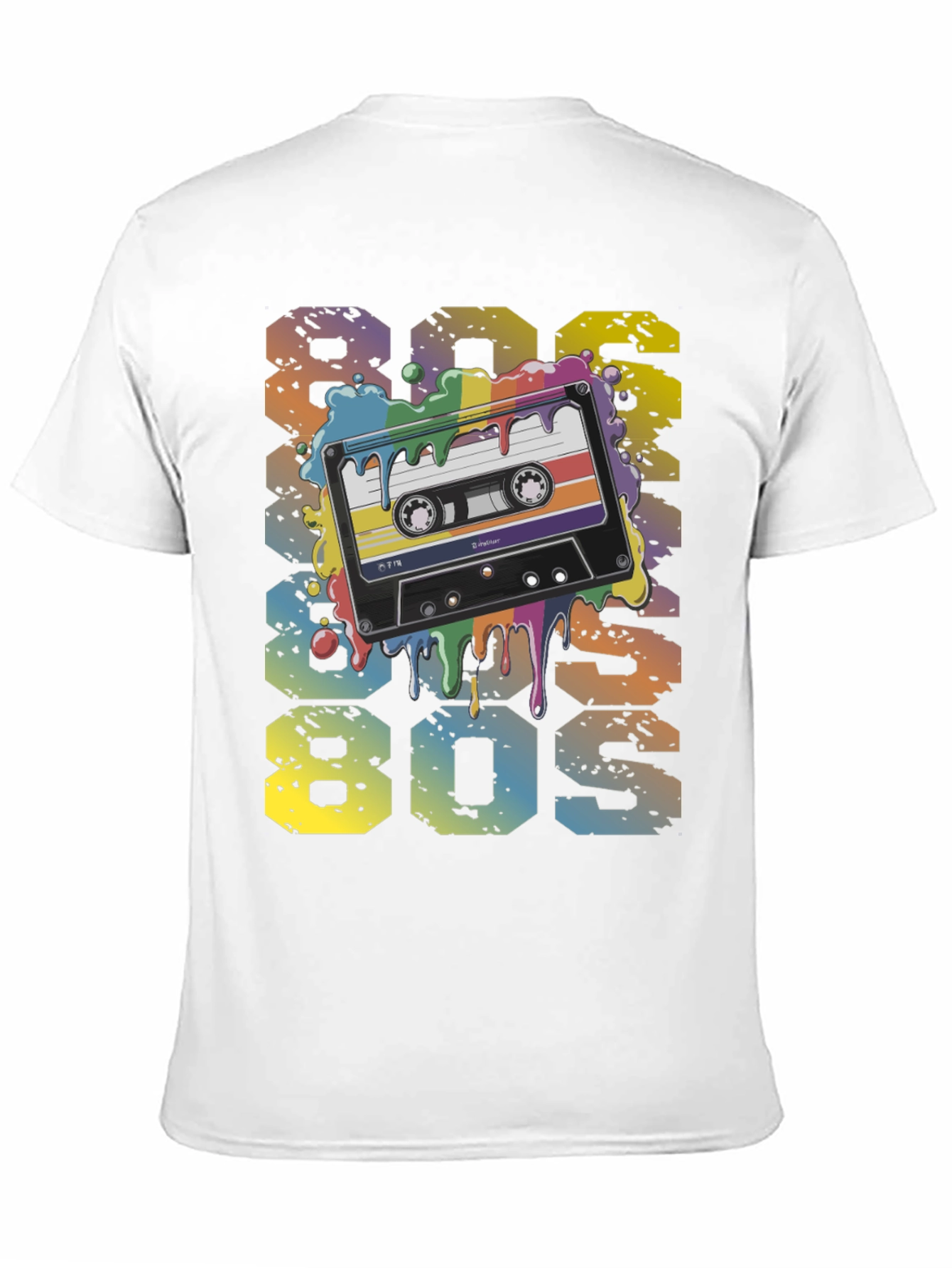 Black Retro 80s Cassette Tape Graphic T-Shirt view 11