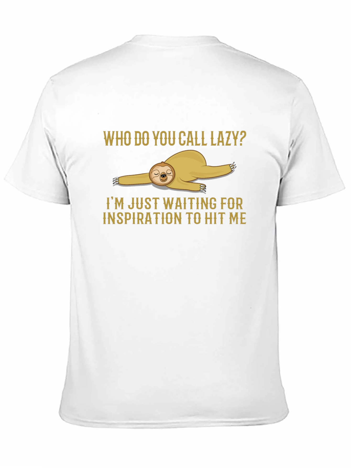 Black Lazy Sloth Graphic Tee - Funny Inspiration Shirt view 11