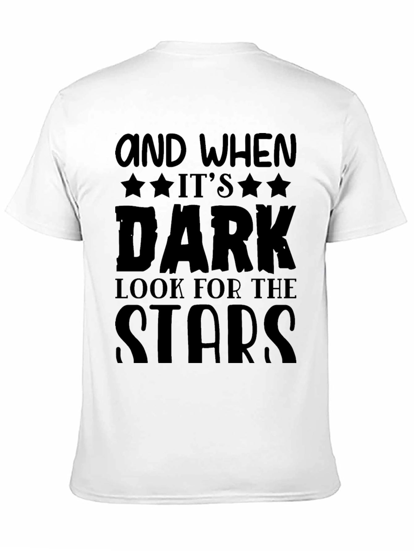 Black Inspirational "Look for the Stars" Black T-Shirt view 11