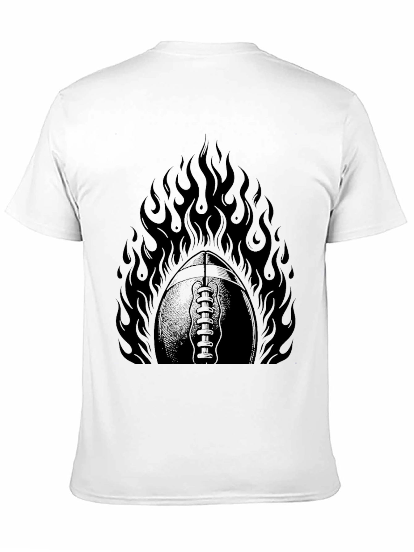 Black Fiery Football Graphic Tee - Black Cotton view 11