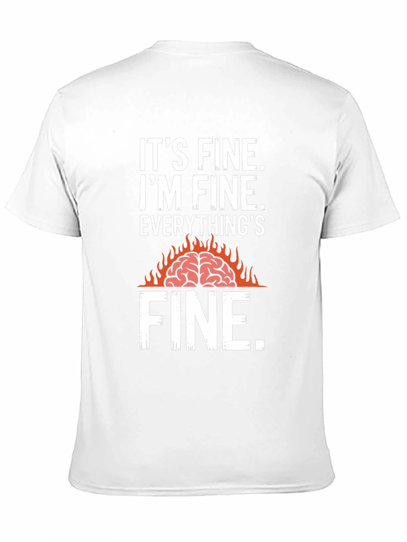 Black It's Fine Burning Brain Graphic T-Shirt view 11
