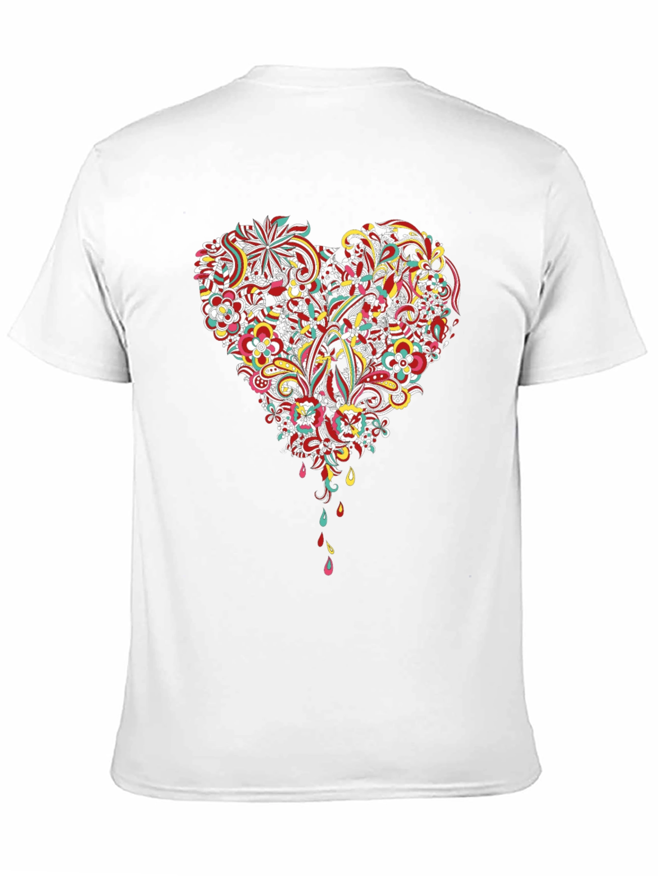 Black Floral Heart Graphic Black T-Shirt view 11