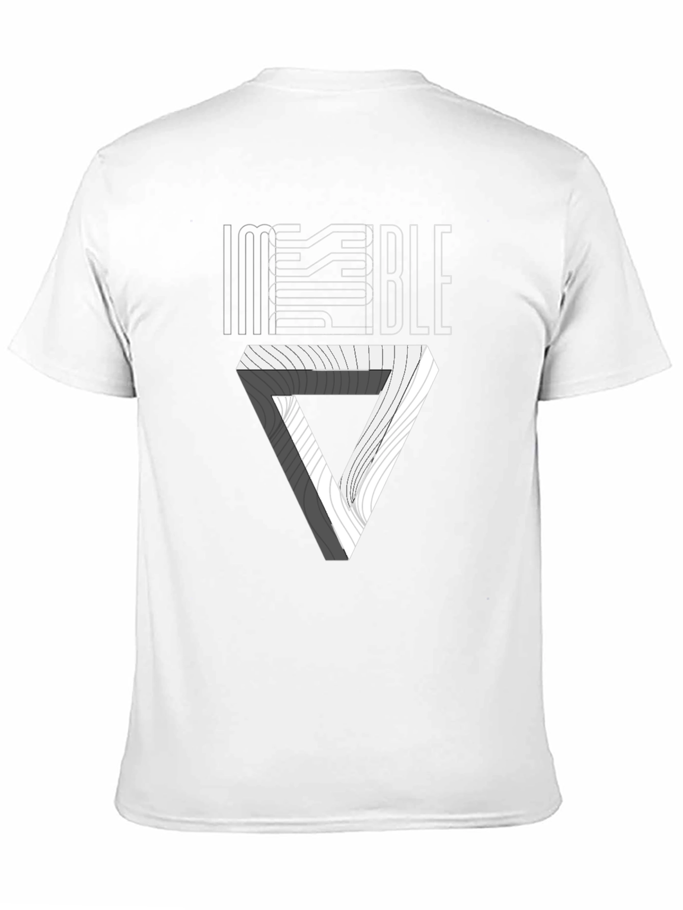 Black Impossible Triangle Illusion Graphic Tee - Black view 11