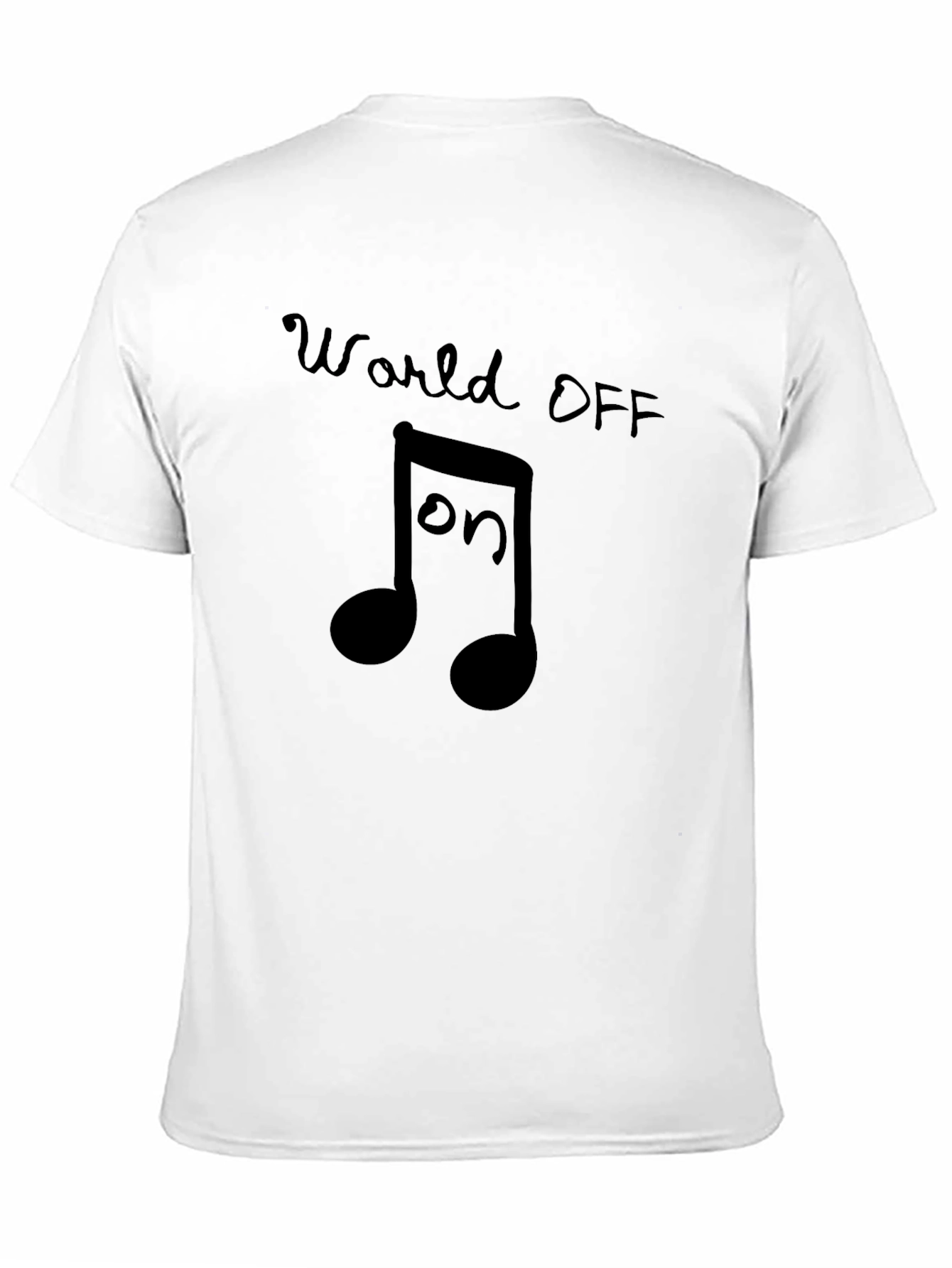 Black World OFF Music Note T-Shirt view 11
