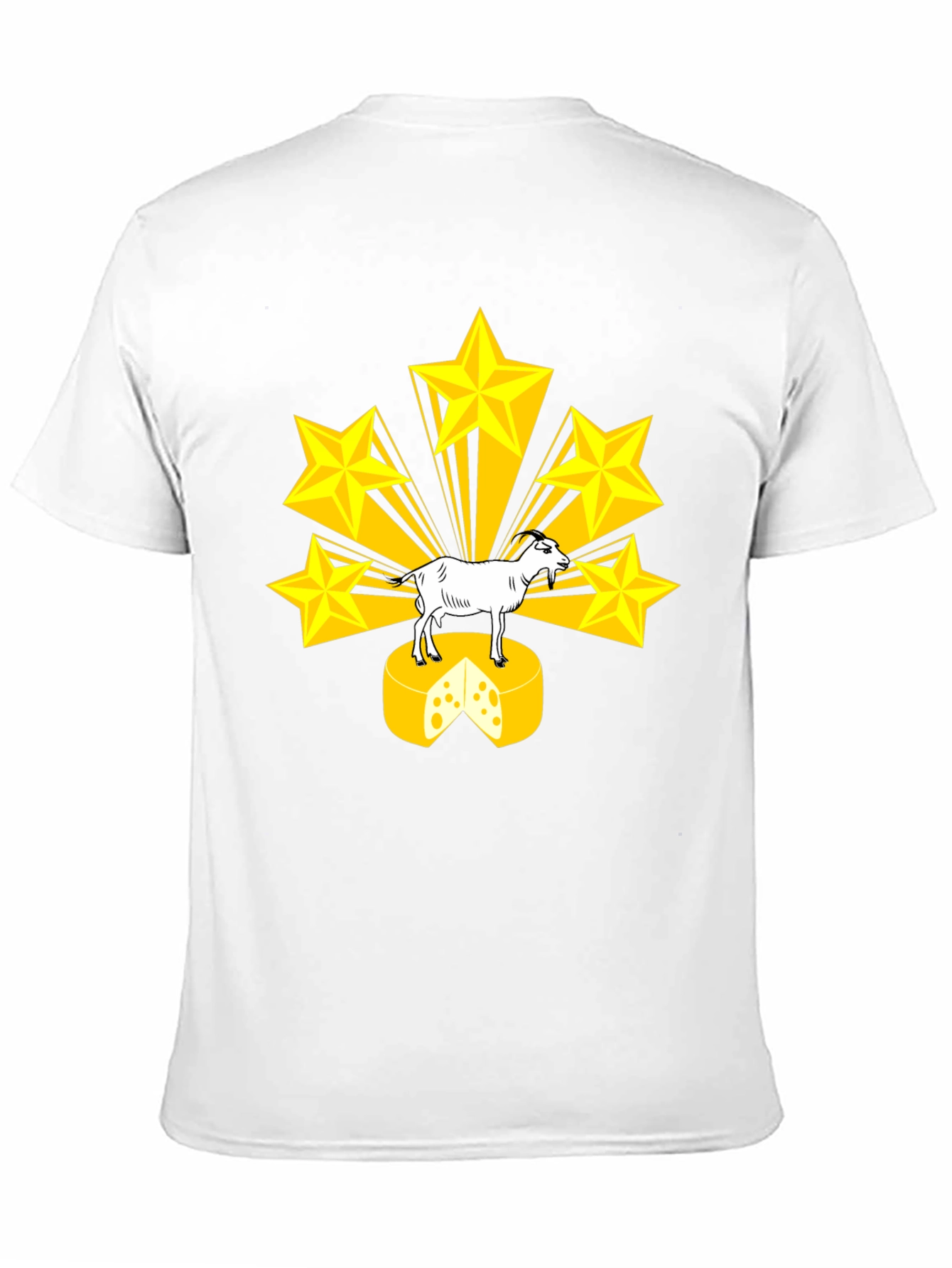 Black Goat on Cheese T-Shirt with Star Design view 11