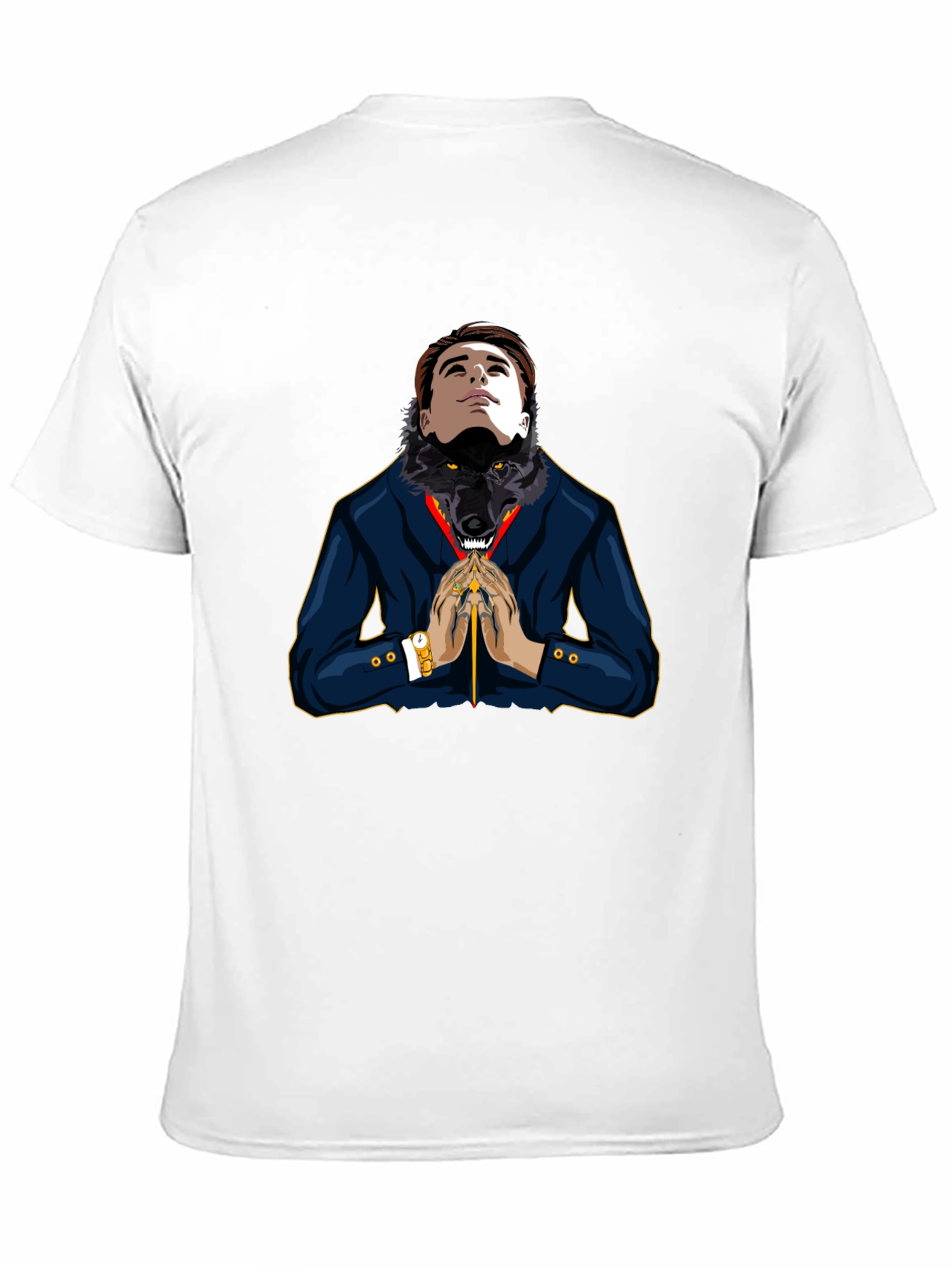 Black Wolf Man Graphic T-Shirt view 11