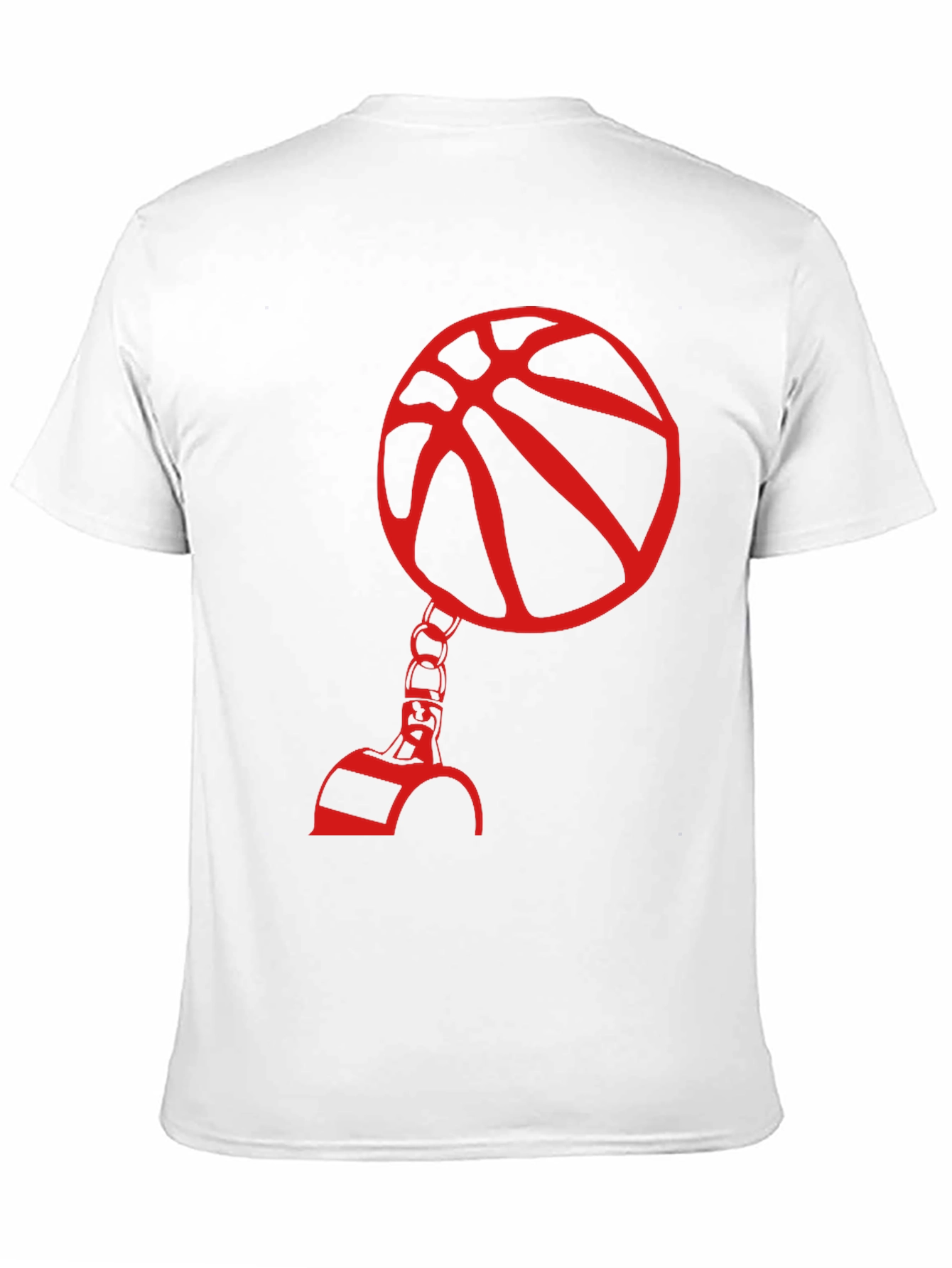 Black Red Basketball Graphic Print Black T-Shirt view 11
