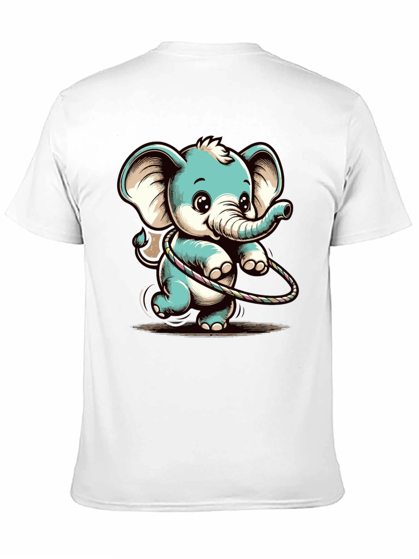 Black Cute Elephant Hula Hoop Graphic Tee view 11
